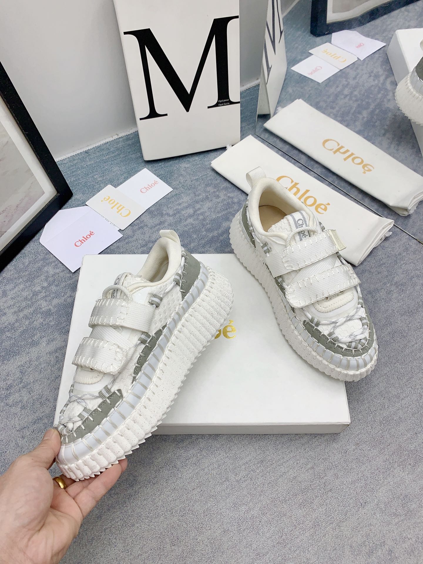 Кроссовки Chloe-nama-sneaker Rainbow Series - Кроссовки на липучках - Белые
