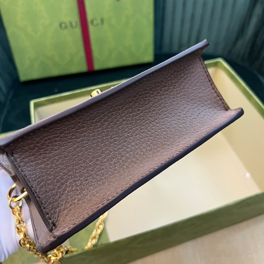 Мини-сумочка Gucci Ophidia/сумка через плечо - 17,5x13x6 см - отделка Monogram Coffee