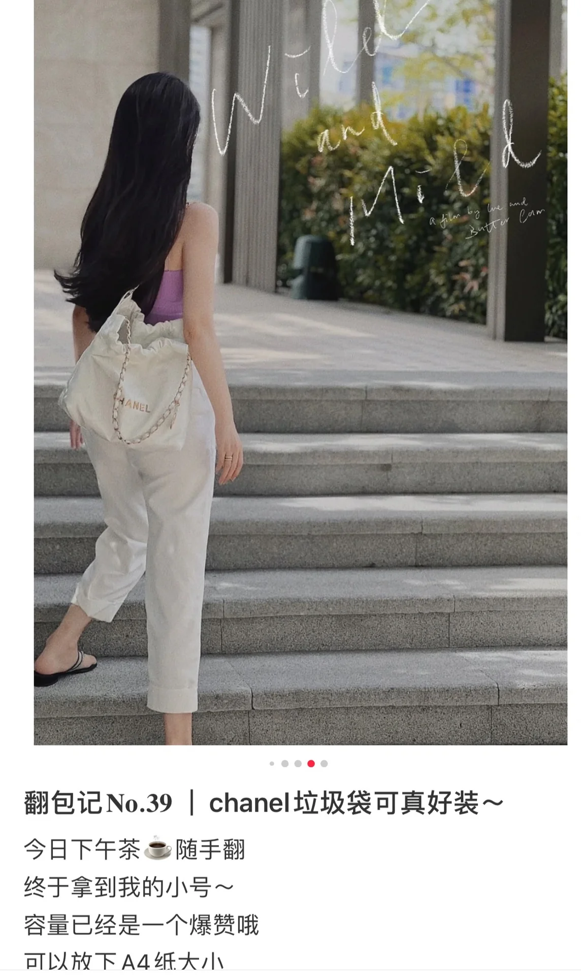 Сумочка Chanel No. 22 — маленькая, из белого золота.