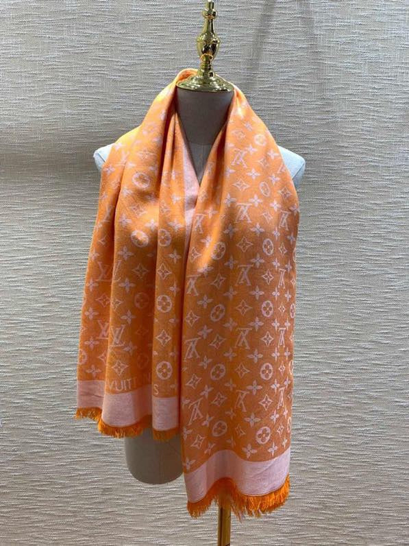 Классический шарф LV Color Block Series, 140 см, 70% кашемир, 30% шелк.