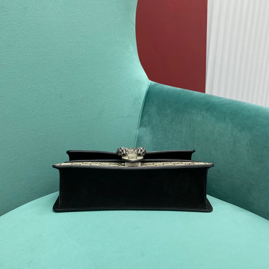 Сумка Gucci Dionysus - Монограммная канва, черная - 25 см x 7 см x 14 см