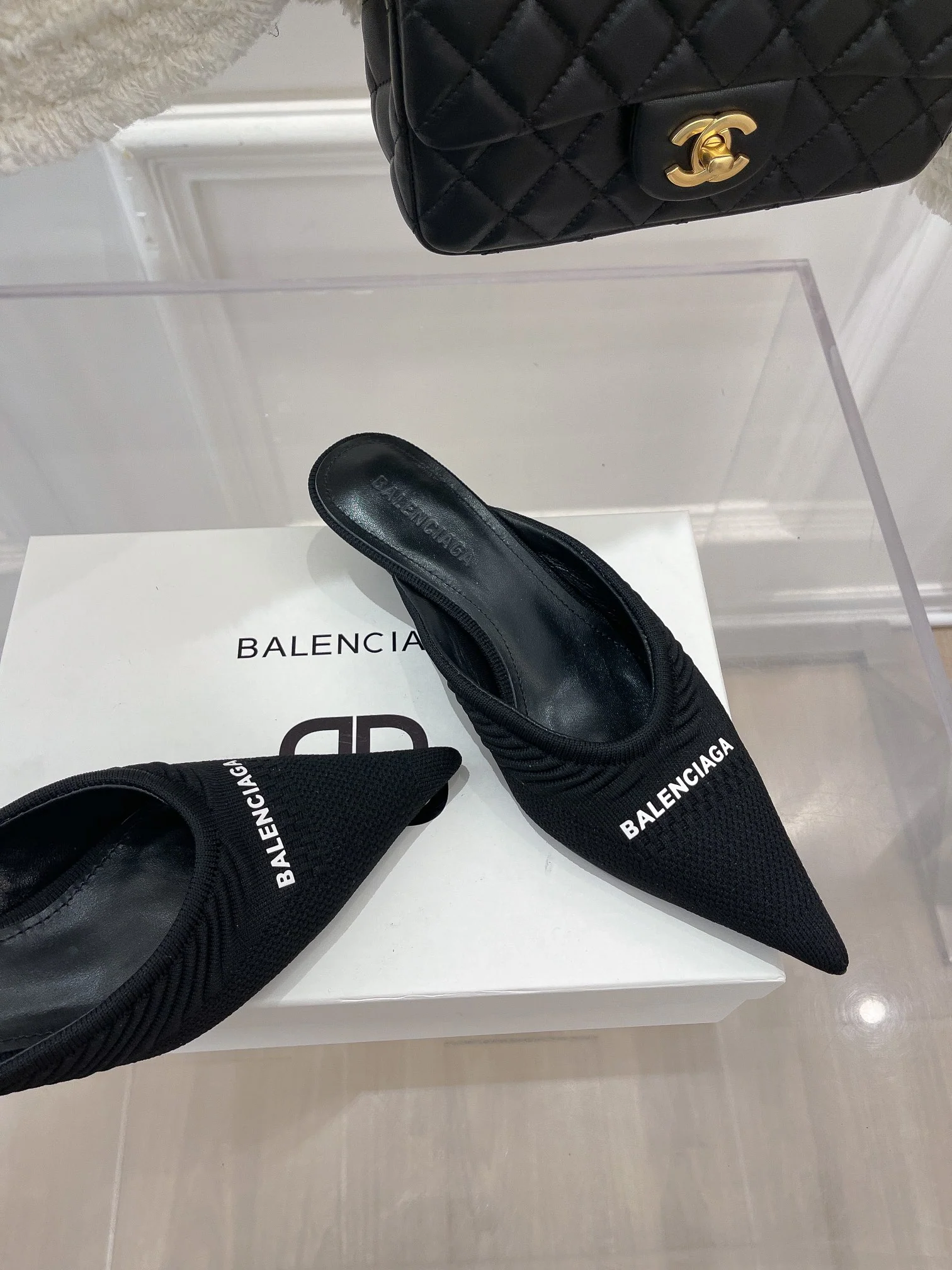 Balenciaga - Трикотажная ткань - Сандалии на низком каблуке - Черные