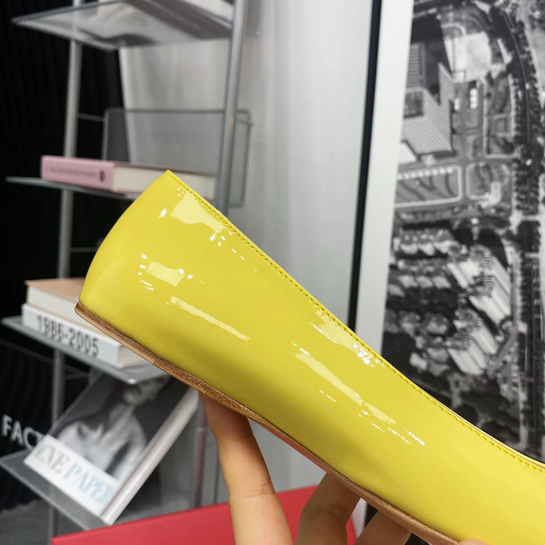 RV-Плоская подошва, квадратный носок, желтый