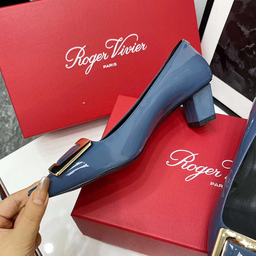 Каблук квадратный RV-4-5 см - Туманно-голубой