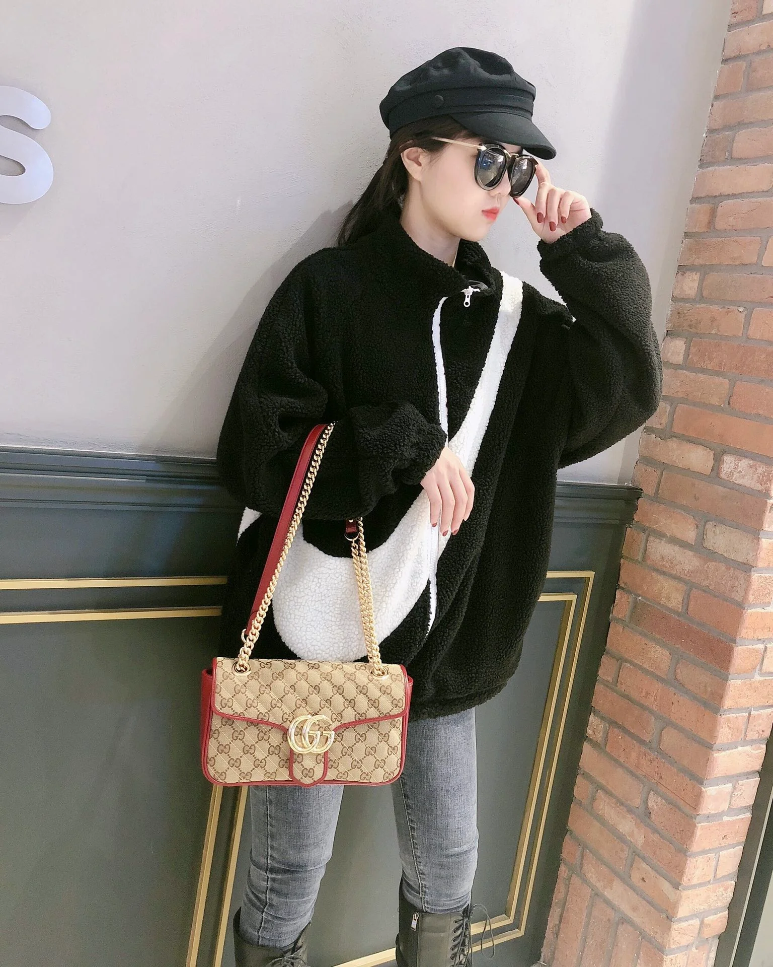 Сумка Gucci Marmont Medium 26 см, канвас, монограмма 1