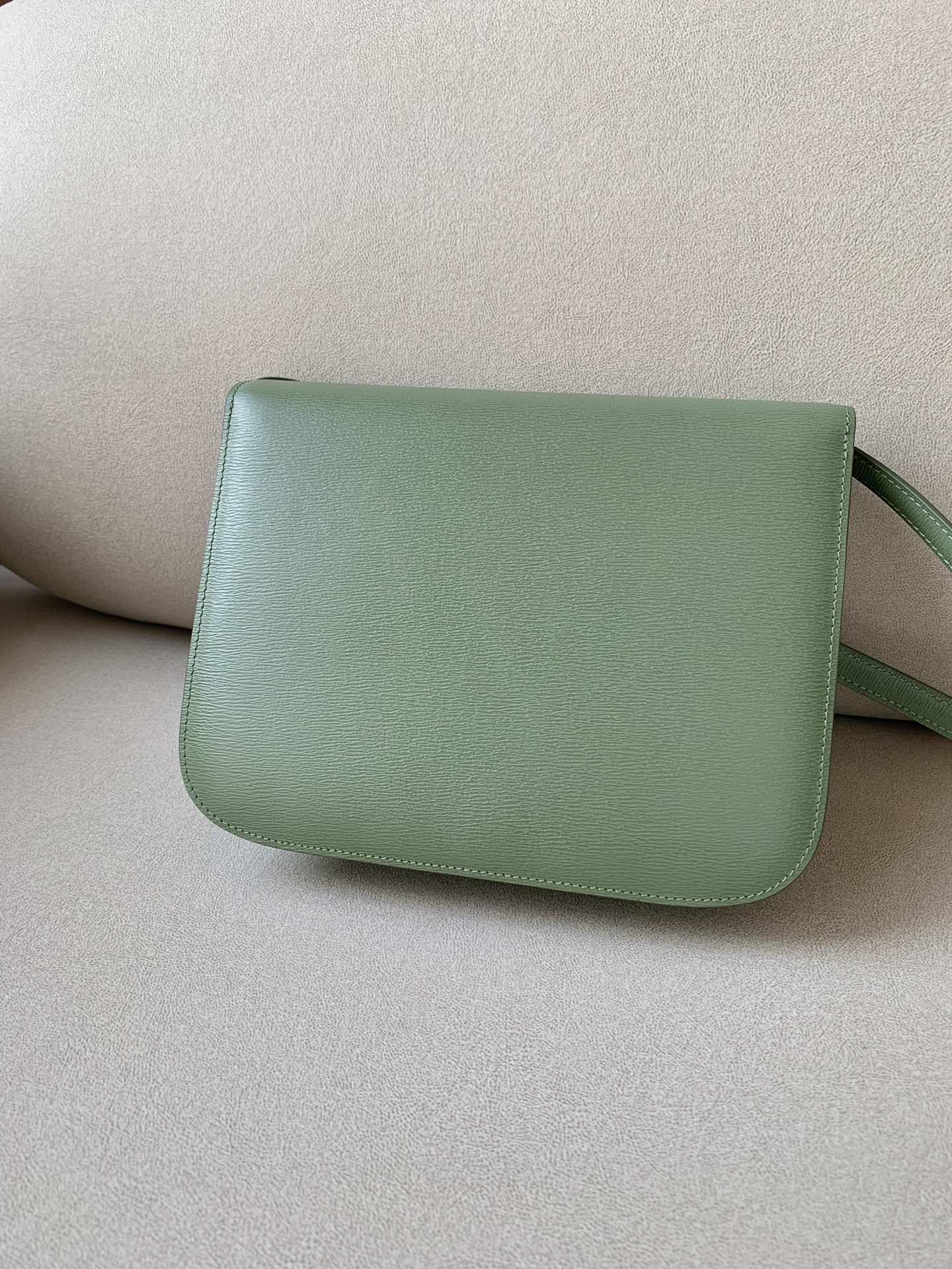 Сумка Celine Box-Ten Water Ripple, средний размер, светло-хаки