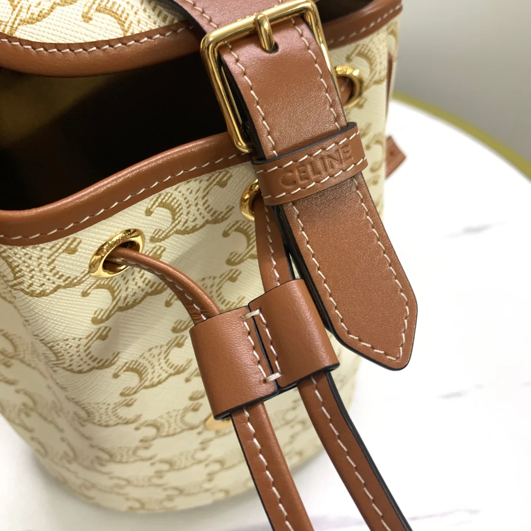 Рюкзак Celine с принтом ?Триумфальная арка? — бежевый