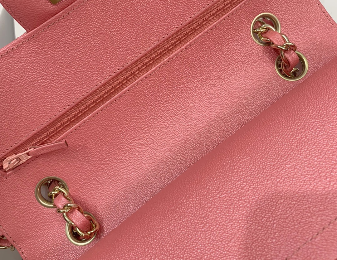 Сумка Chanel Sesame Pattern CF с фурнитурой из розового золота и перламутра - 23 см