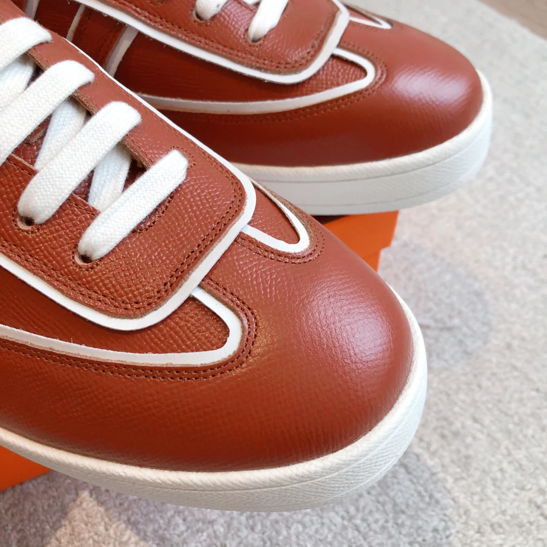 Новинка сезона осень/зима 2023 от Hermes - Повседневная обувь - Унисекс - Оранжево-красная кожа