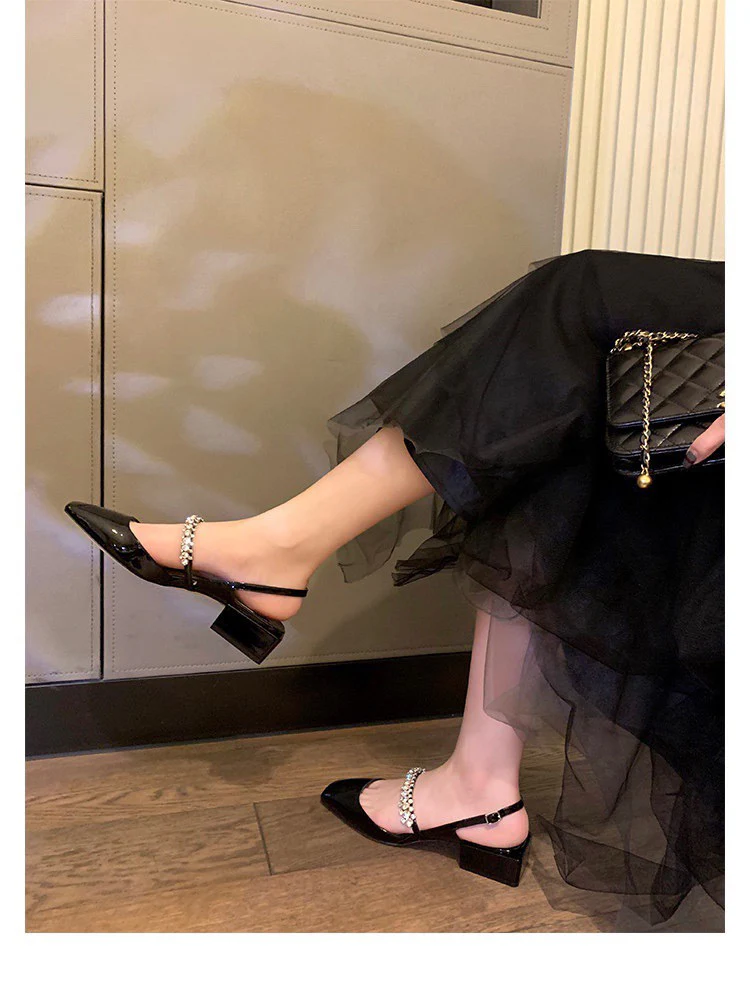 Черные сандалии-балетки Jimmy с квадратным носком