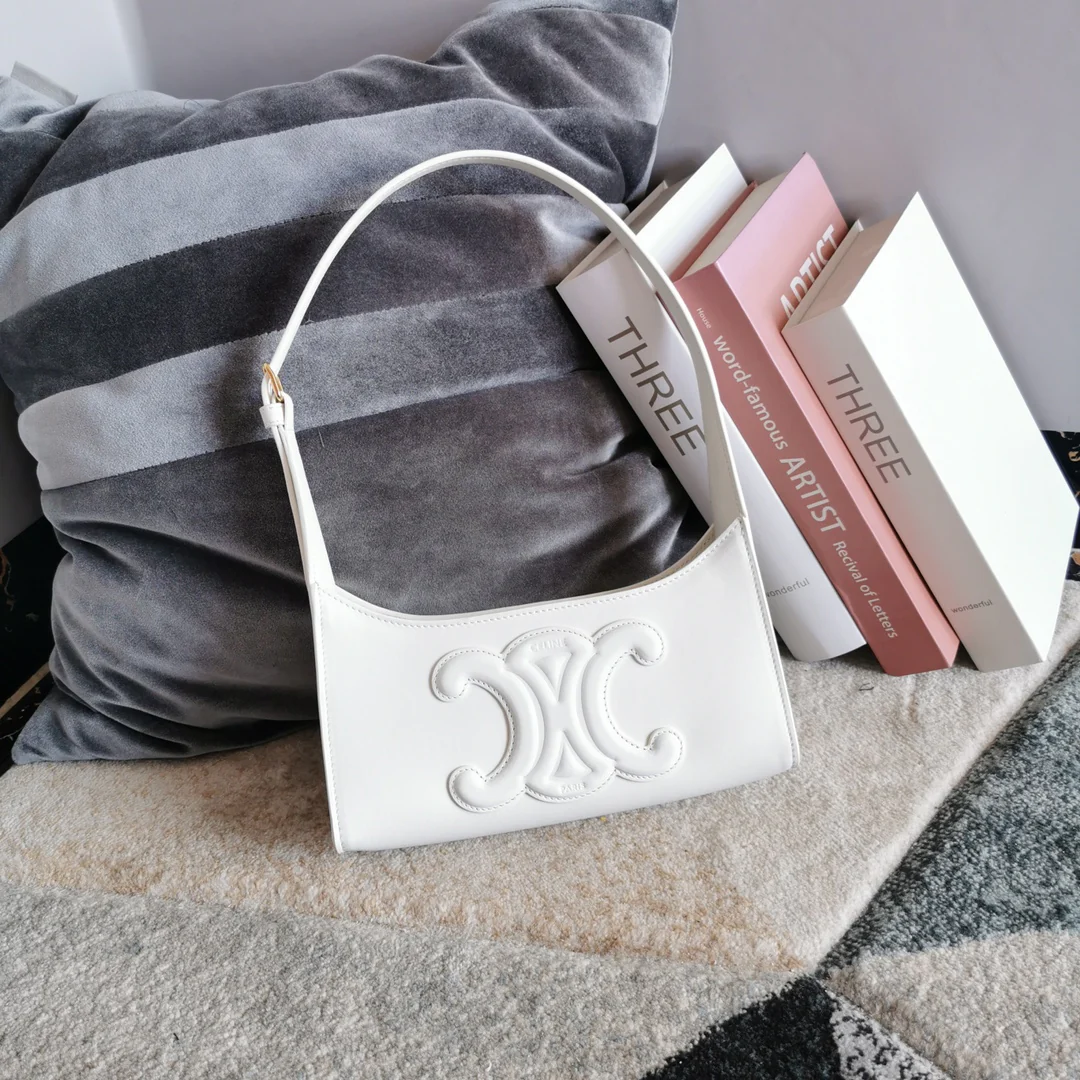 Сумка через плечо с логотипом Celine - кожа - белая