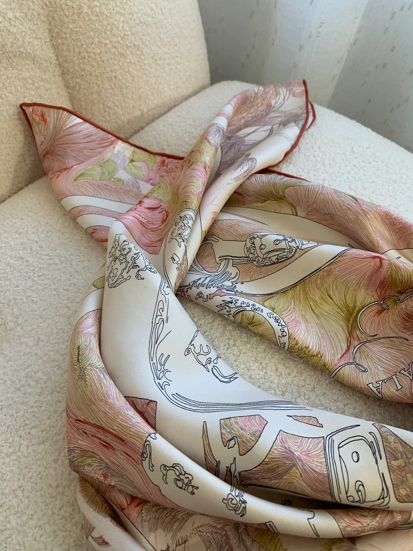 Hermes - Роскошные поводья - Шарф из 90% шелка