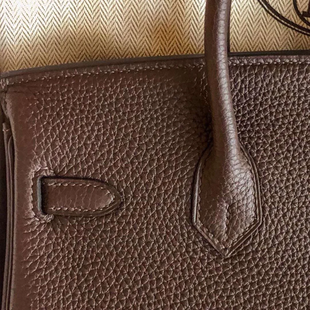 Hermes Birkin 25 Togo Chocolate Chocolate Gold Buckle