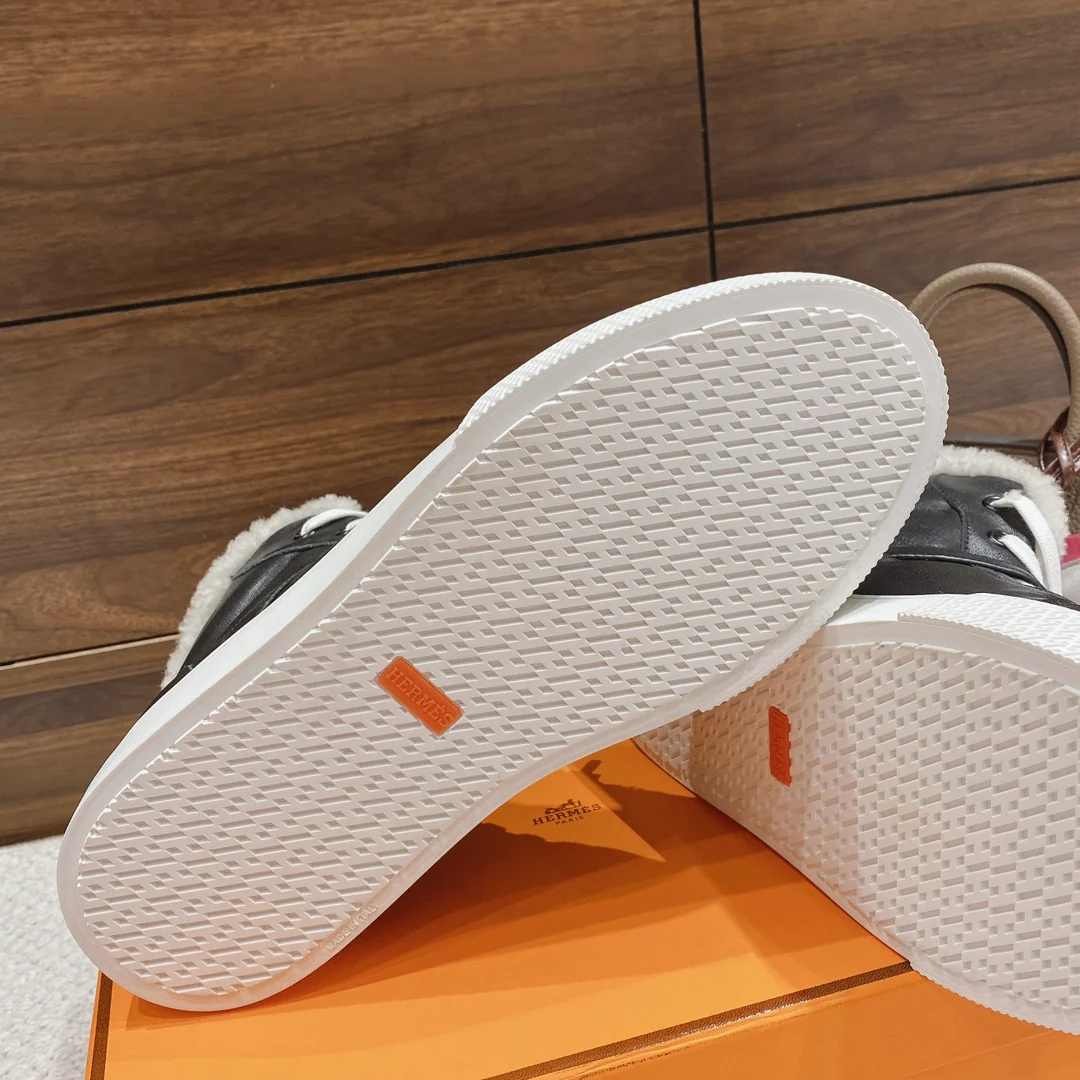 Высокие шерстяные кроссовки Hermes Kelly - унисекс - черные