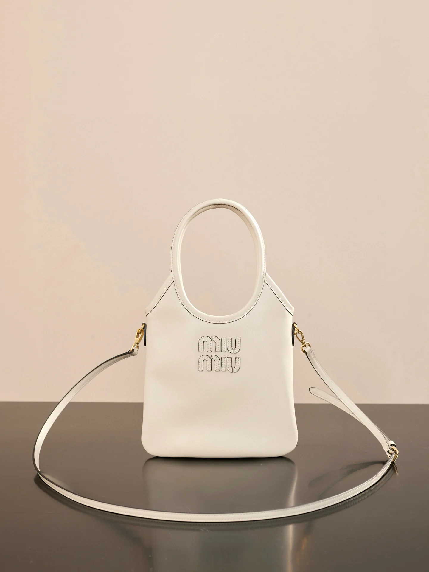 Сумка-шоппер Miu Miu-5ba281m650-??? Маленькая, мелово-белая
