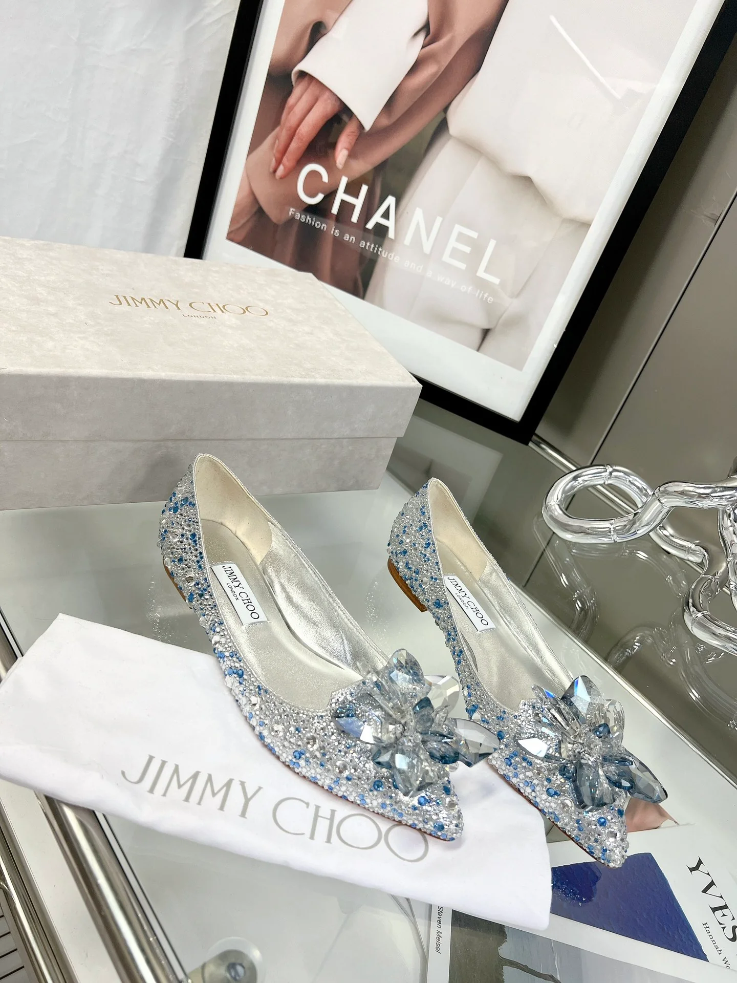 Свадебные туфли Jimmy Crystal - балетки - серебристо-серые