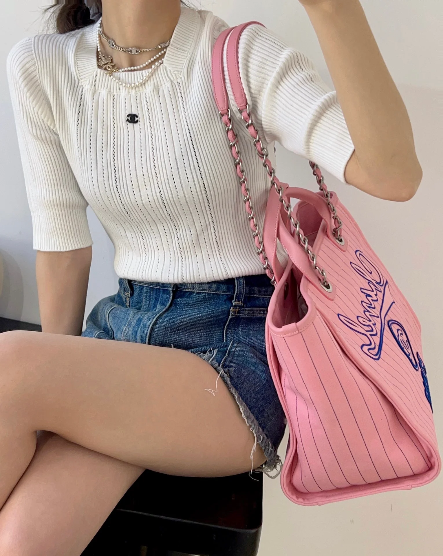 Chanel 23p Розовая сумка для покупок Пляжная сумка