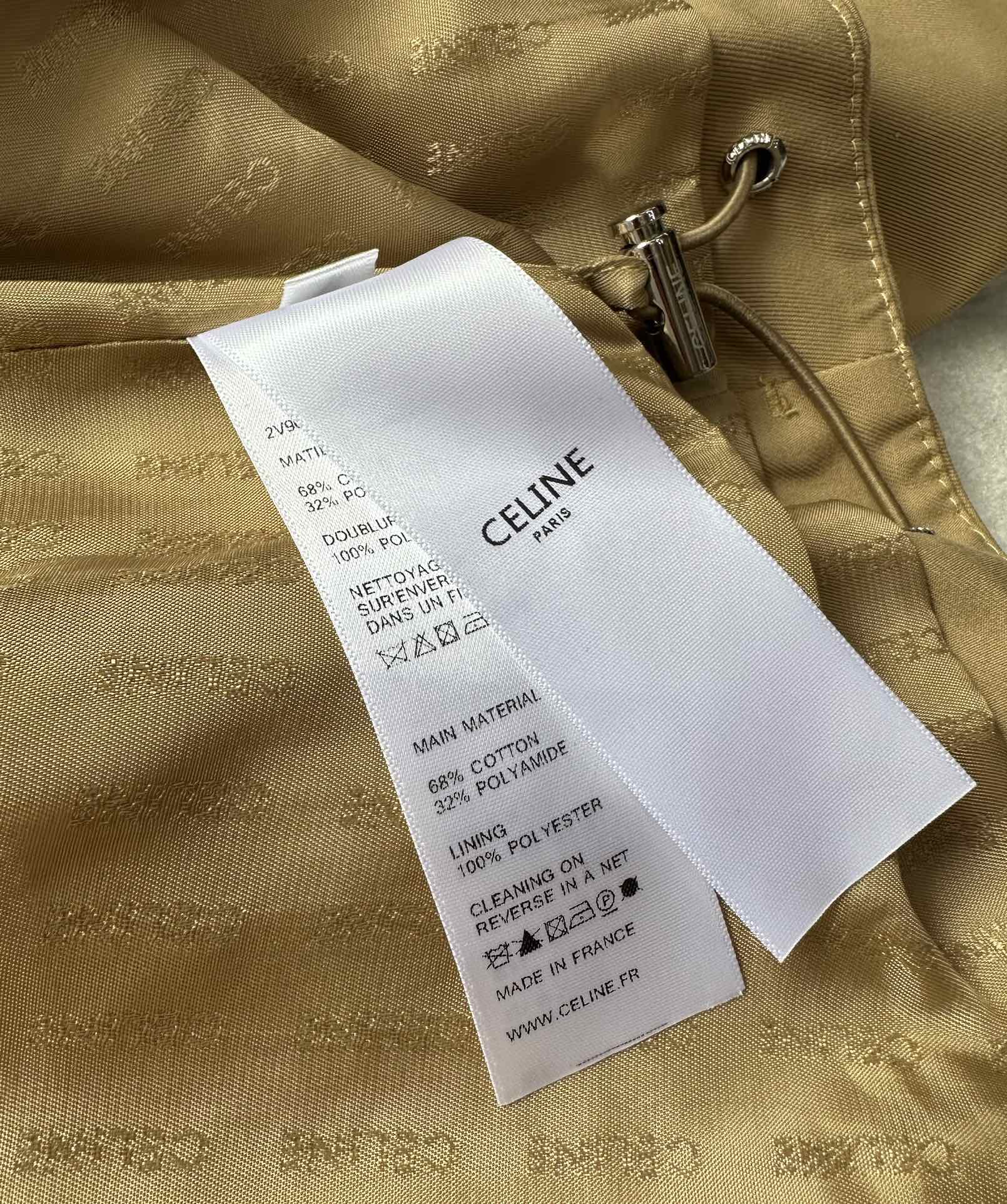 Celine -2403-24 Новинка ранней весны Тренч с воротником-стойкой и капюшоном - Съемный капюшон