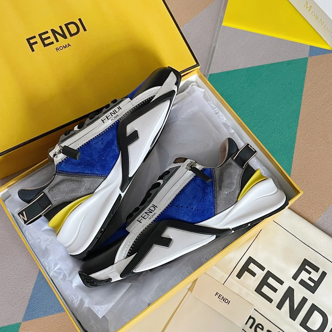 Fendi - Кроссовки и повседневная обувь - Сине-желтые