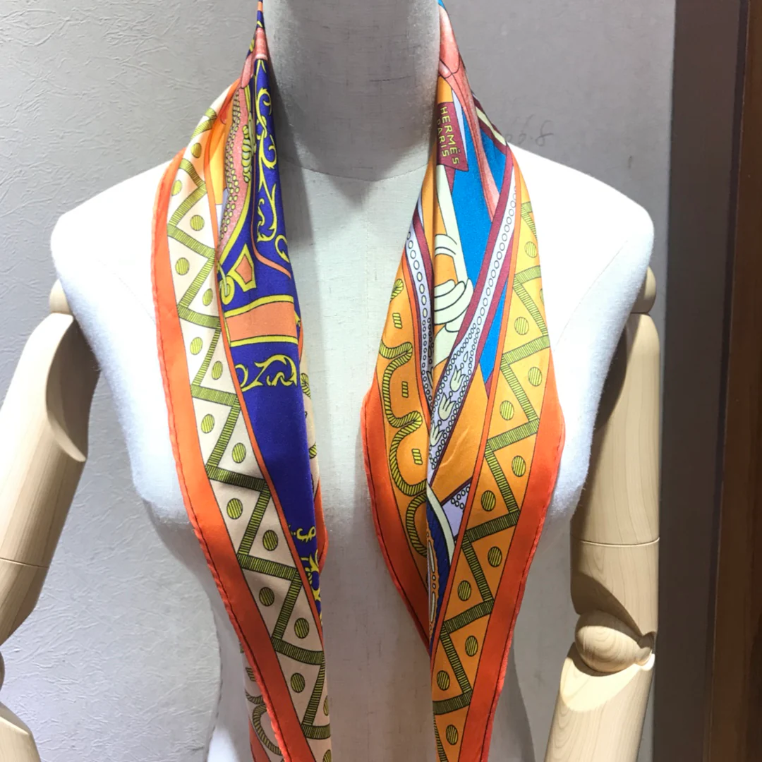 Hermes - Новейший шарф Garden Diamond - 100% - Твиловый шелк - 43 - 115 см - 5