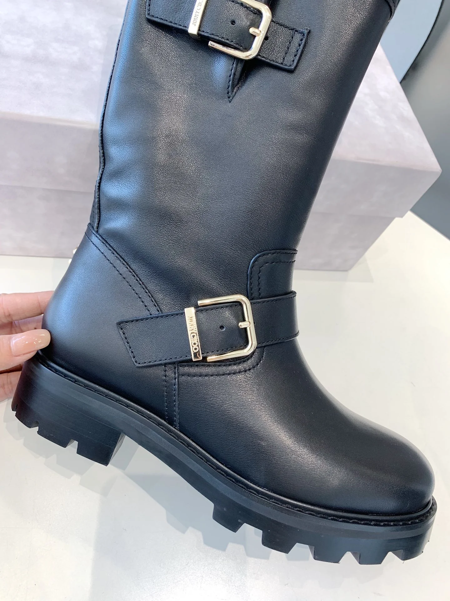 Jimmy - Новинка 2022 года - Кожаные сапоги до середины икры