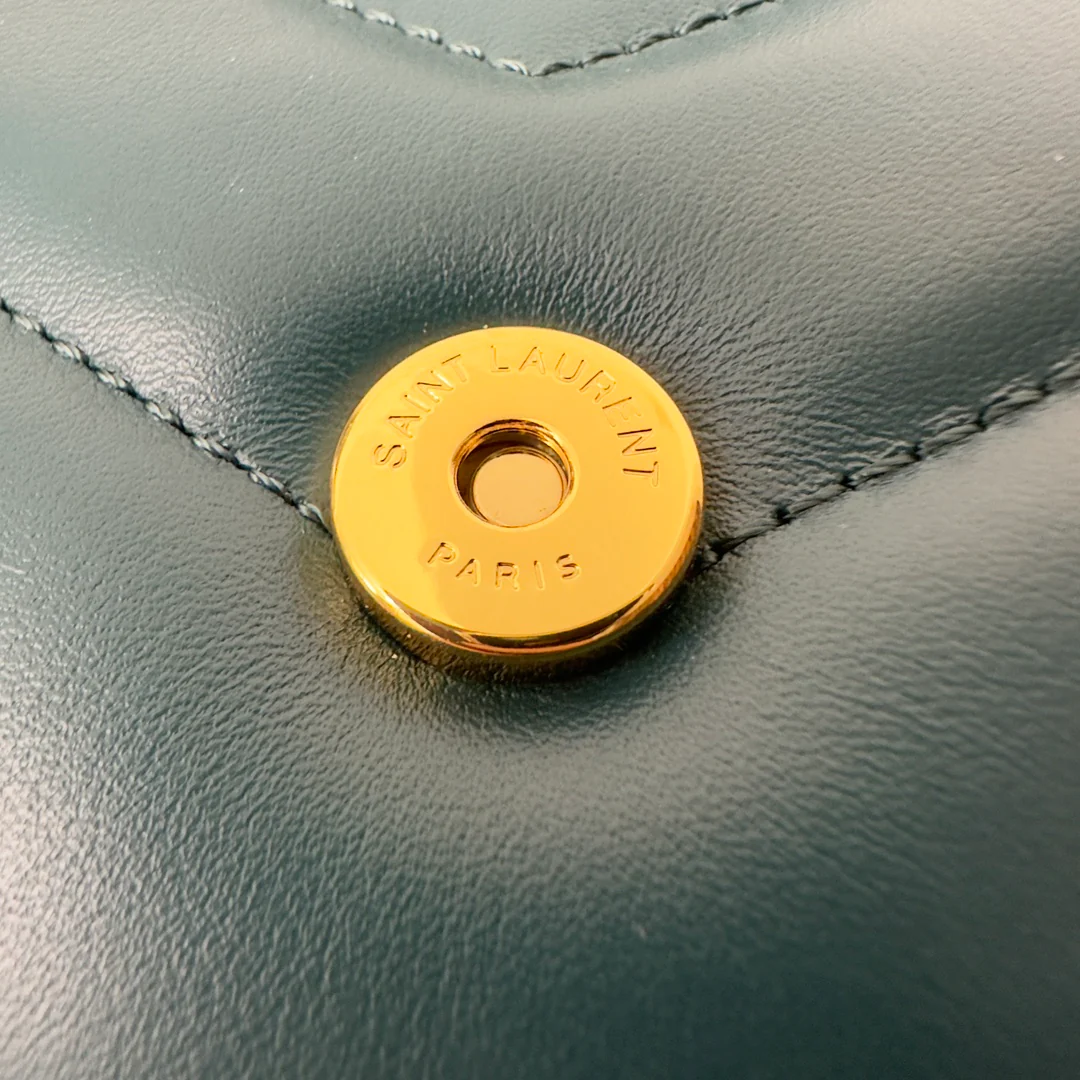 Сумка через плечо YSL Louou 20 см из джинсовой ткани - озерно-голубая.