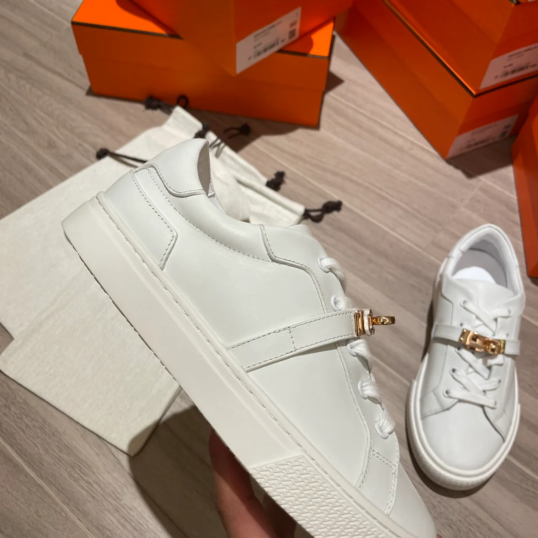 Hermes - Новейшие белые кроссовки Kelly Buckle - Мужские - 1