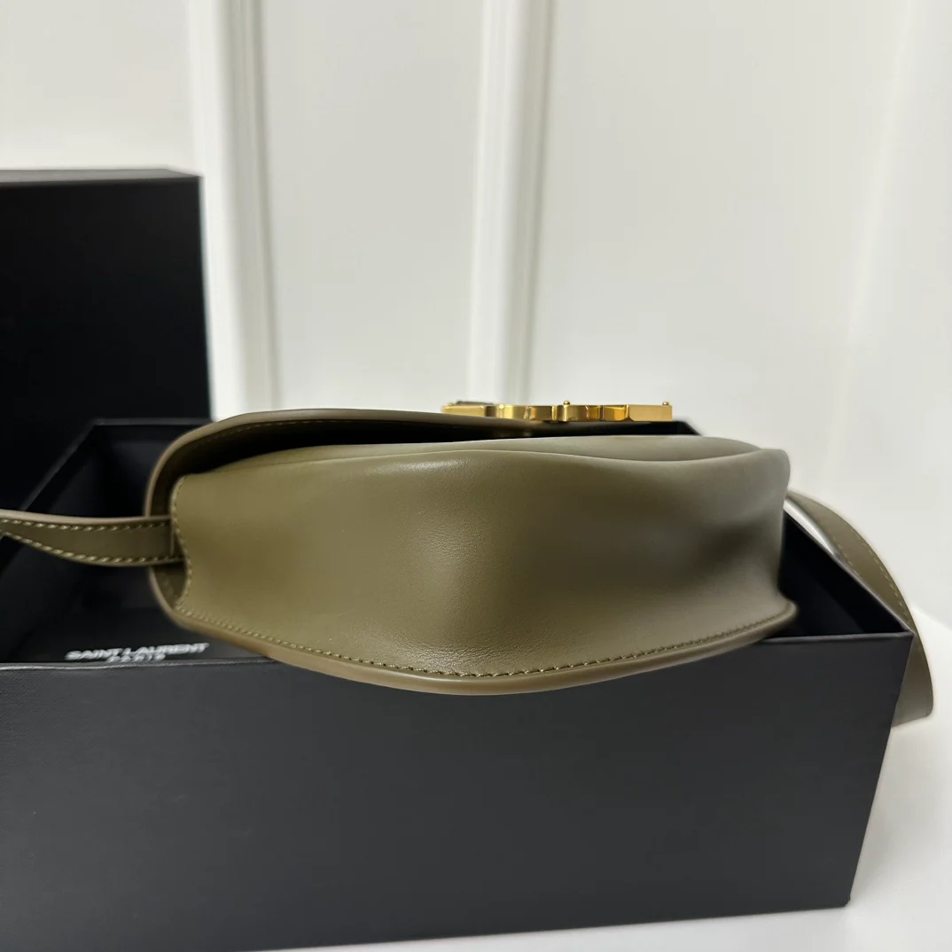 Сумка-седло YSL-Kaia, оливково-зеленая