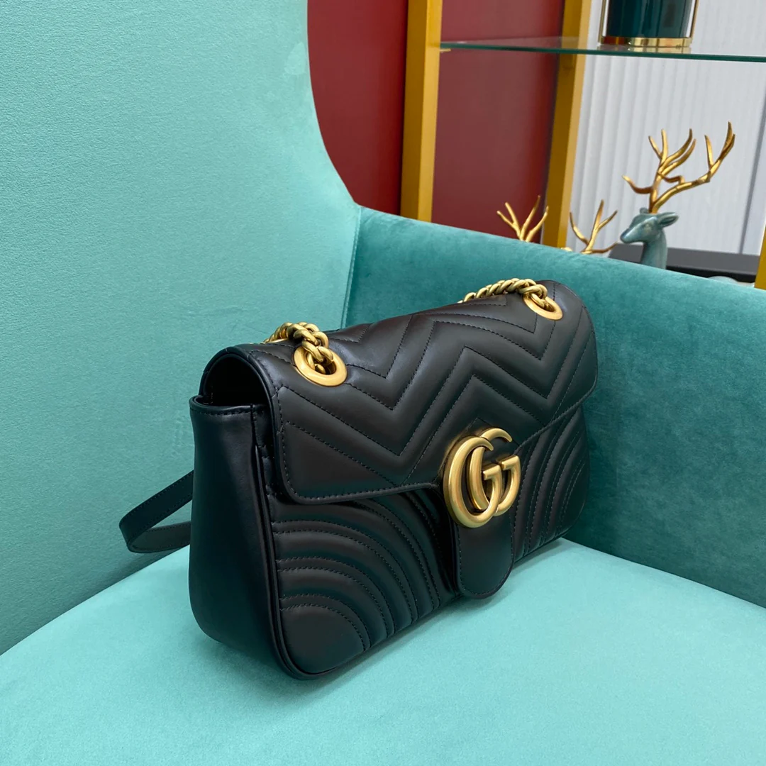 Gucci Marmont Black Medium 26cm - 26-7-5cm