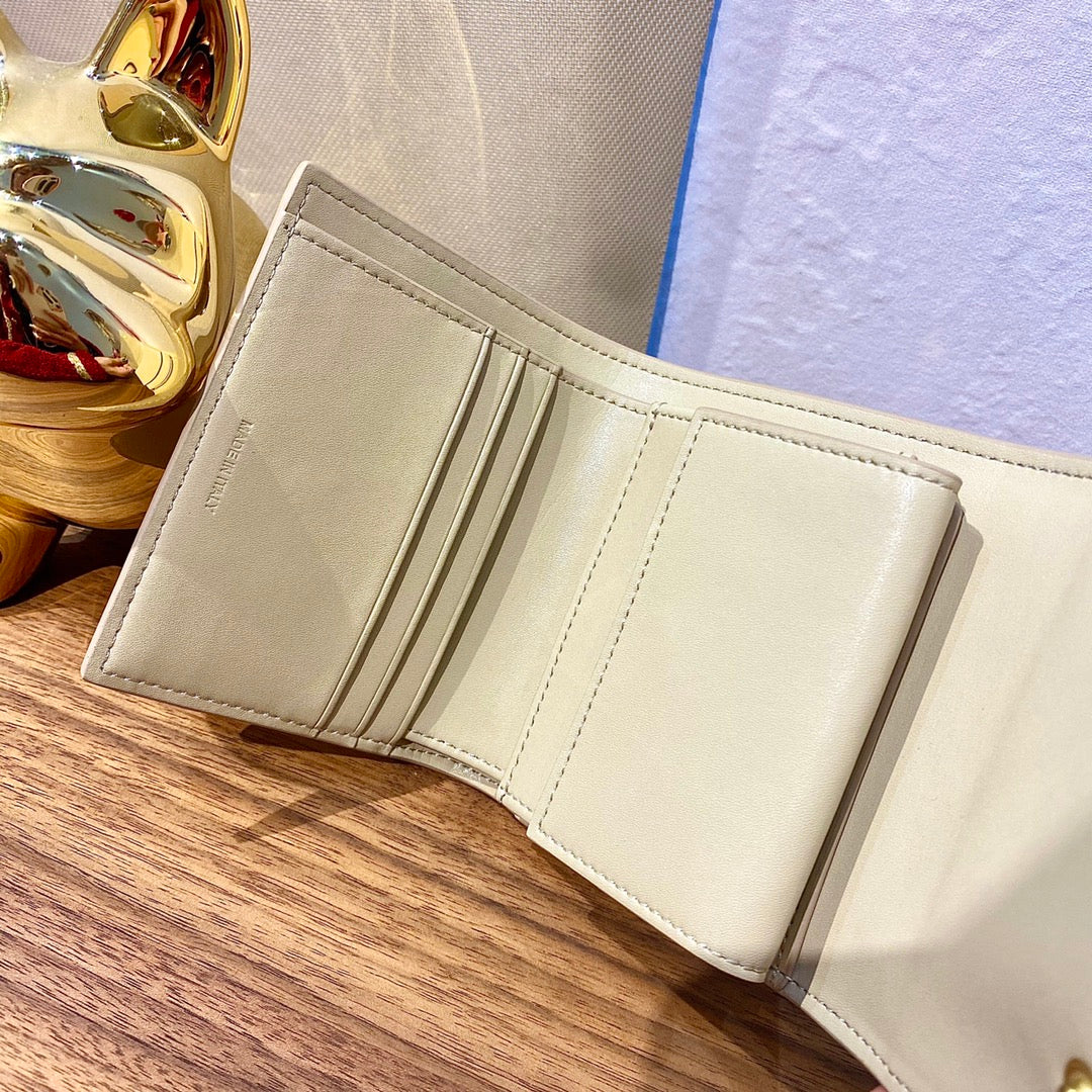 Кошелек Celine с ремешком, небольшой, зернистый, трехсекционный, короткий, 3 шт.