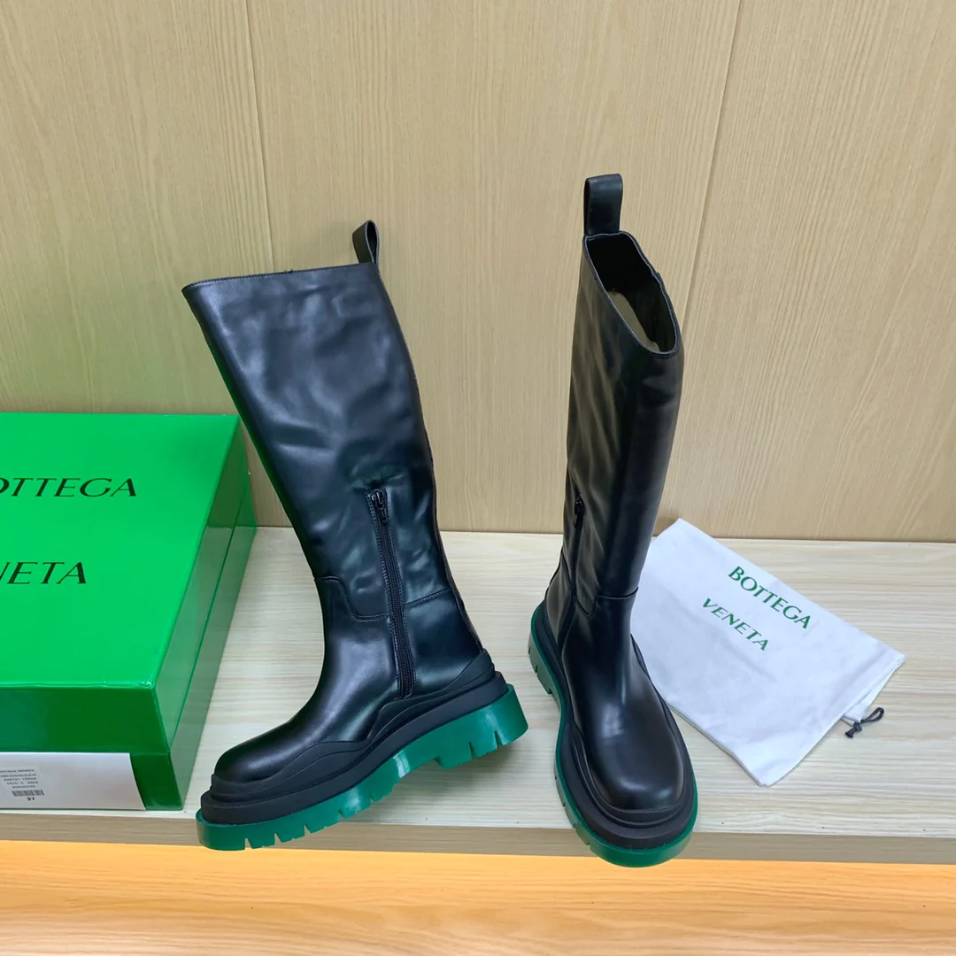 Новые высокие сапоги BV-22 осенне-зимняя коллекция - зеленая подошва