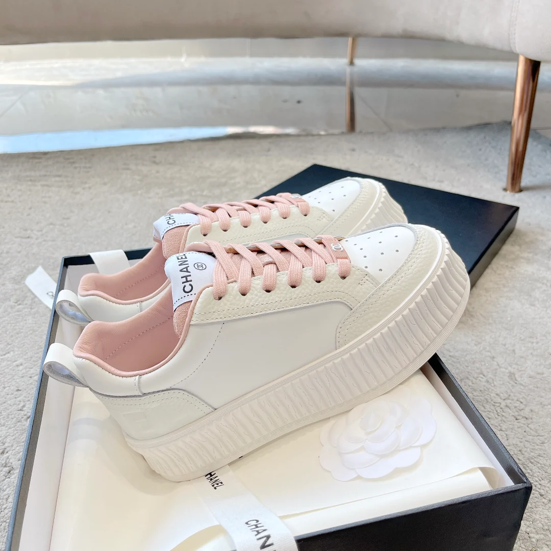 Кроссовки Chanel Panda на платформе с цветовыми блоками - белые - 1 шт.