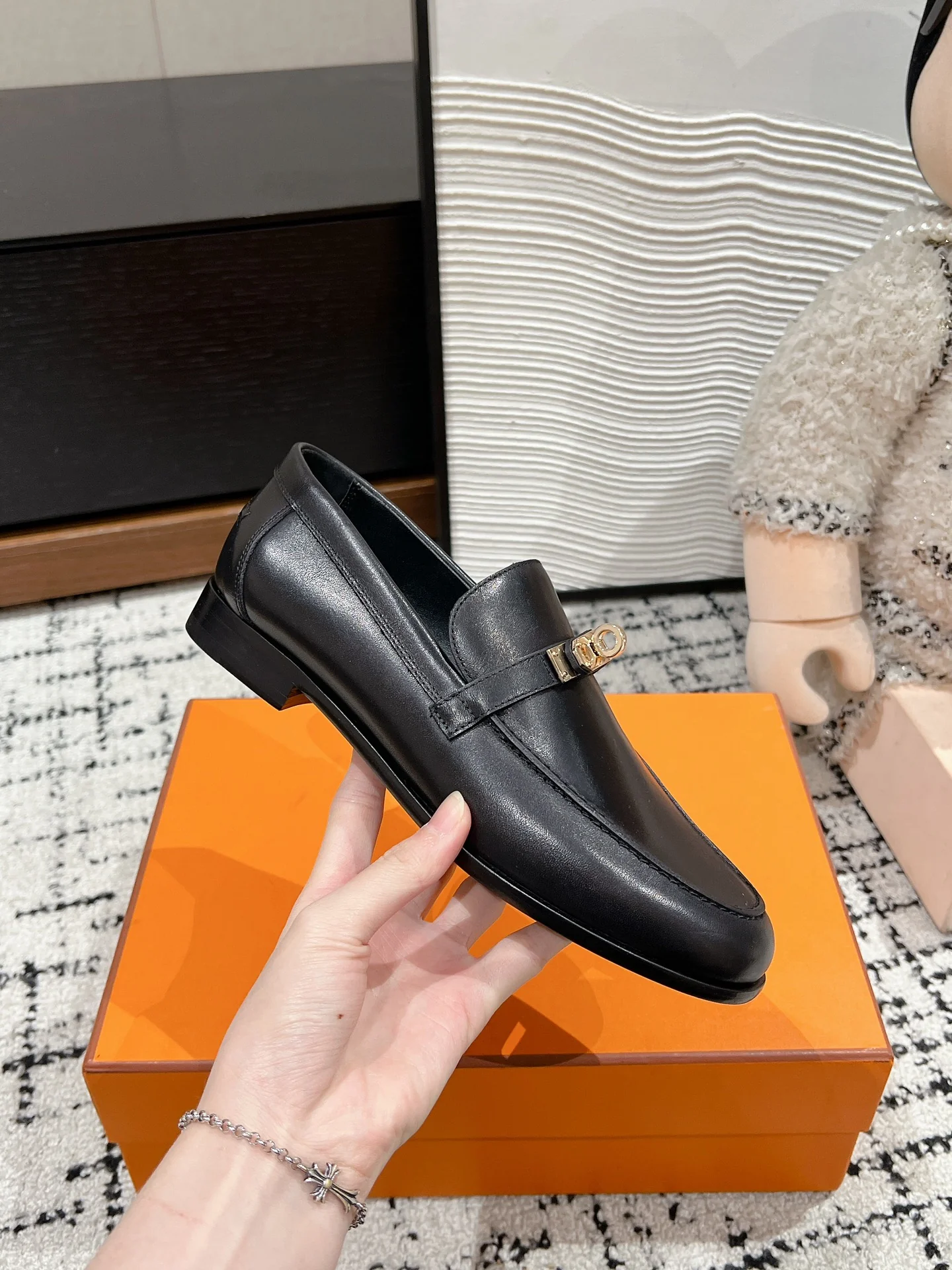 Лоферы Hermes Kelly 2024 - черные