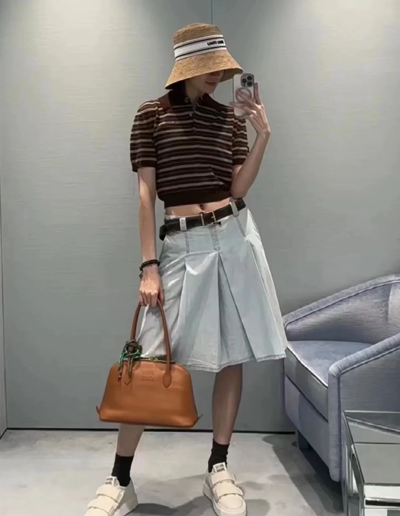 Miu Miu - Черная сумка-ракушка - Коричневая