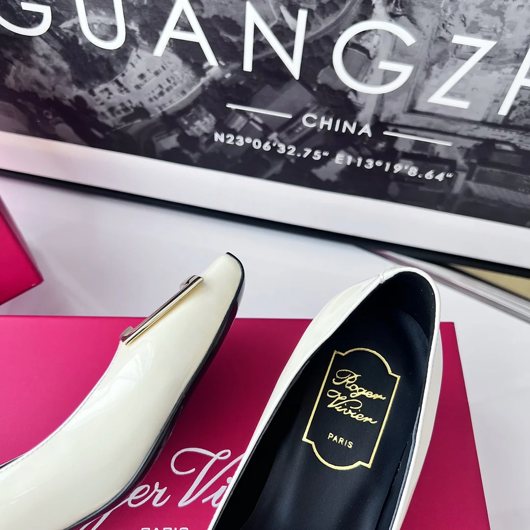 Туфли RV - классический устойчивый каблук - 4-5 см - белые