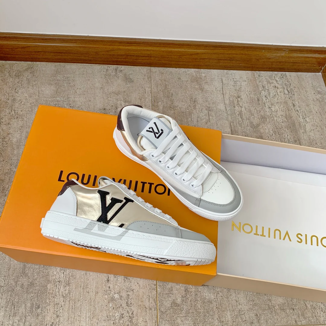 Кроссовки LV 2022 Must-Have - Серия Charlie - Серо-золотые
