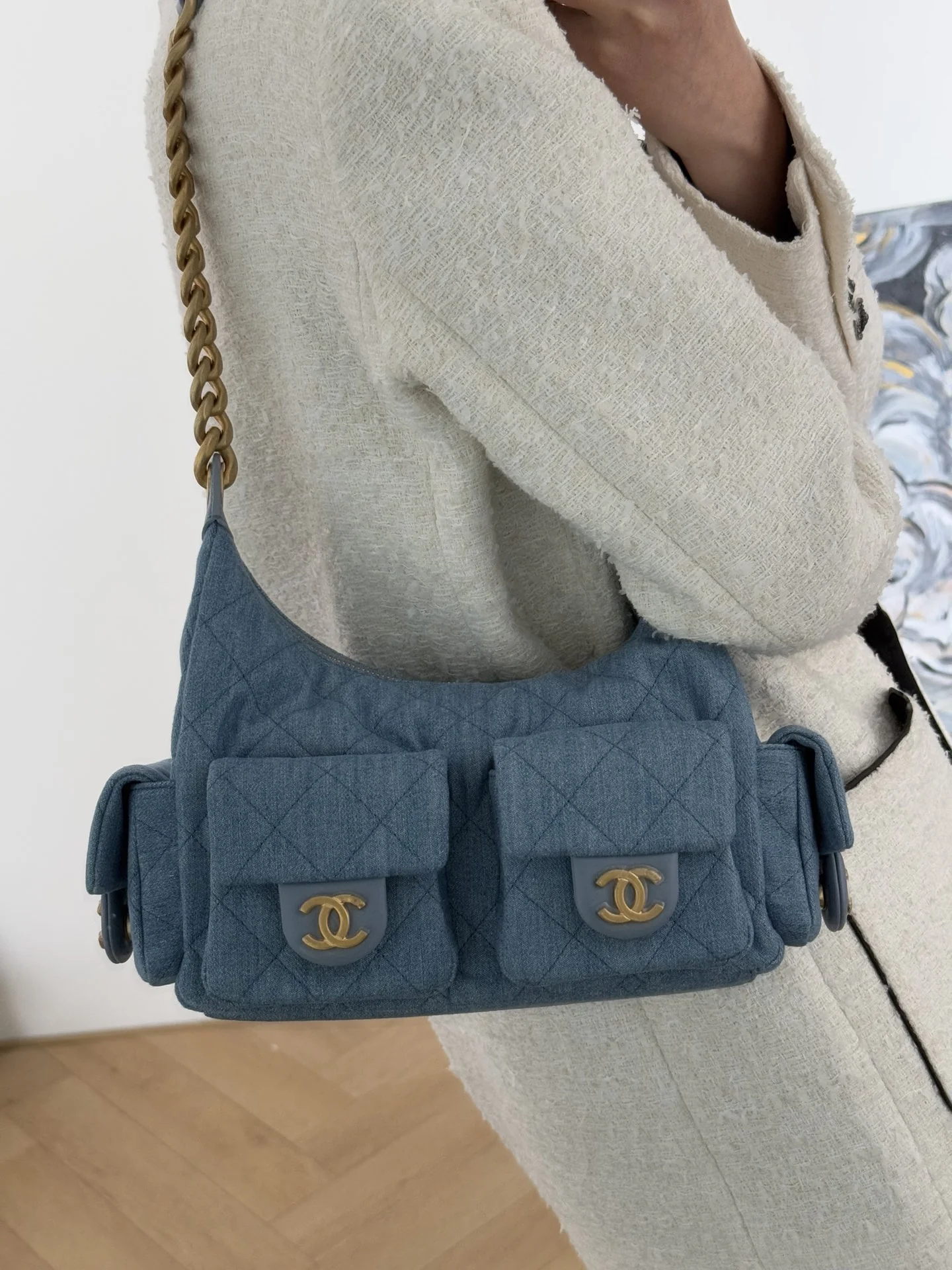 Chanel 25 Chobo Denim Small - Light Blue