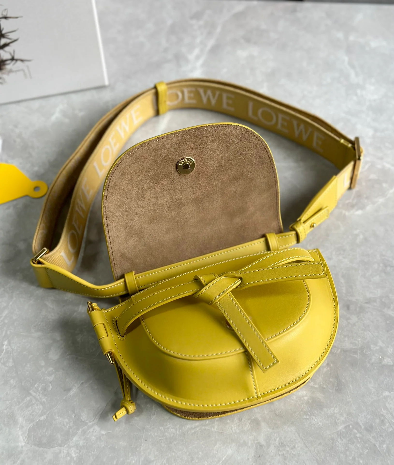Loewe-gate-dual-musard yellow-mini