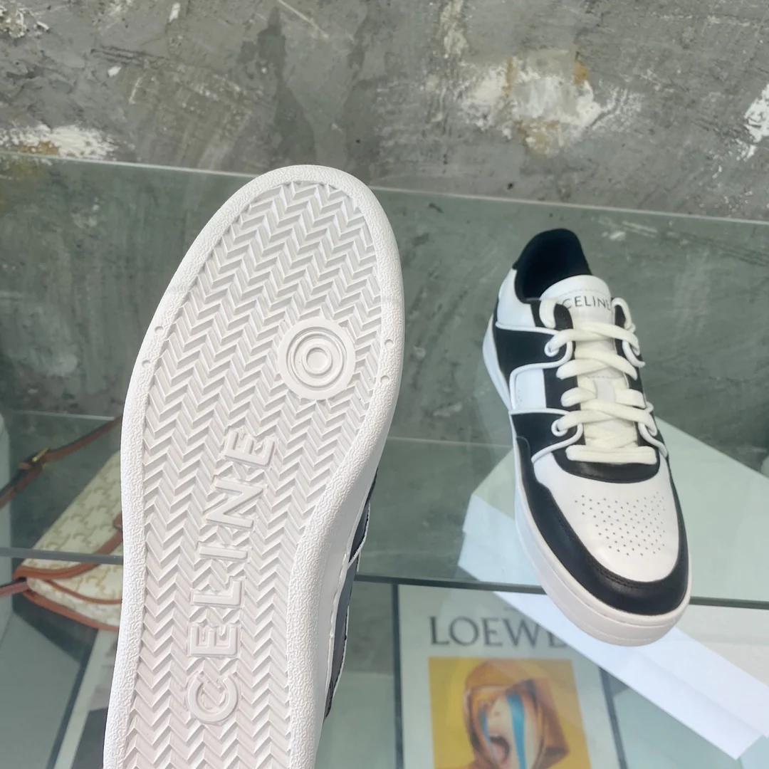 Новинка 2022 года от Celine - Белые кроссовки/Повседневная обувь - Унисекс - Черные