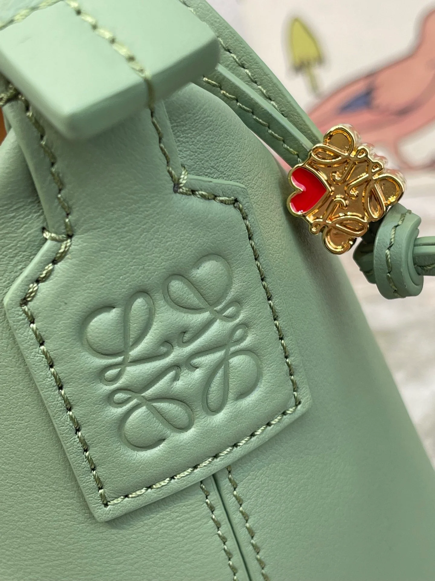 Сумка для обеда Loewe Cubi Avocado Green Panerai из телячьей кожи - 0-5-17-12-5 см