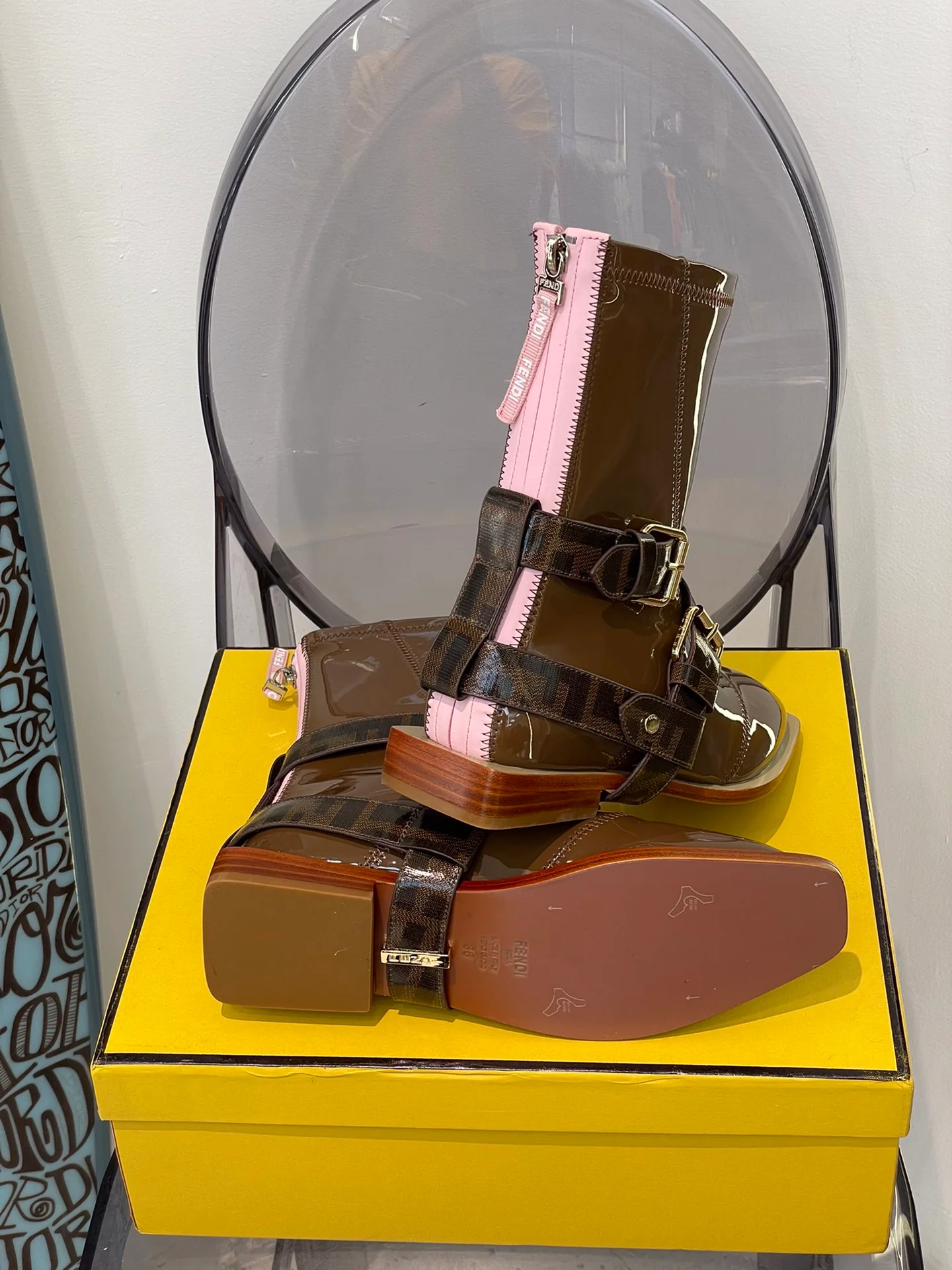 Fendi - Стильные - Британский стиль - Модные ботинки - Коричневые