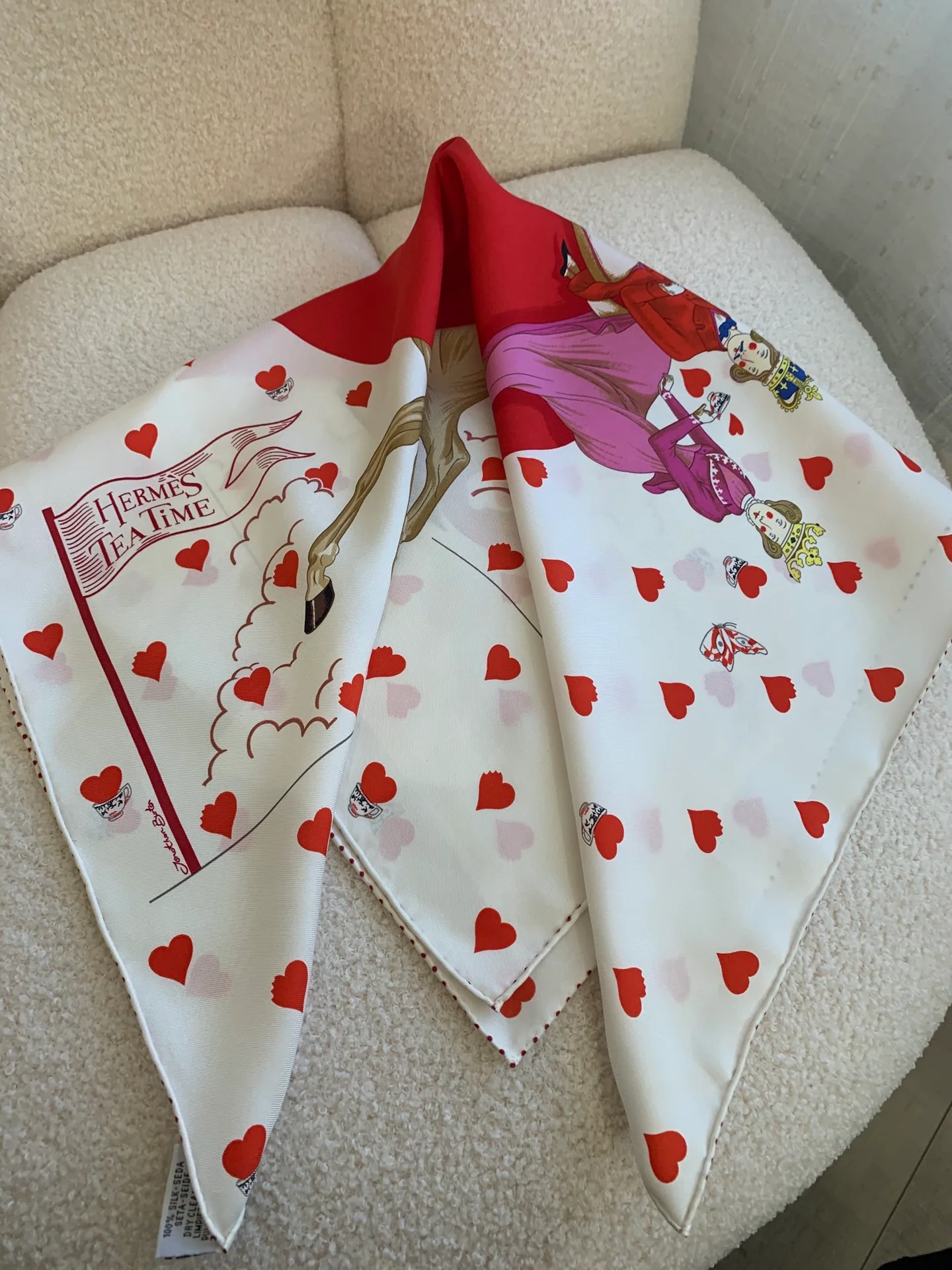 Hermes - Королевский послеобеденный чай - Шелковый шарф ограниченной серии, 70 см - 100% чистый шелк