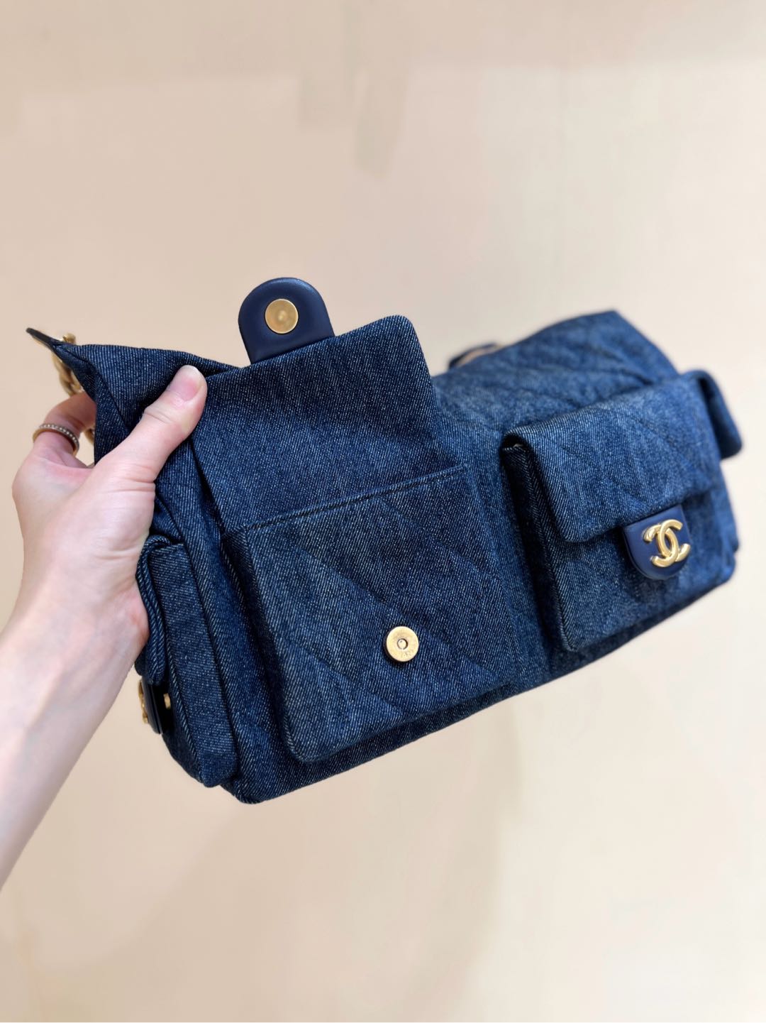 Сумка Chanel 25c Denim Hippie Bag - синяя
