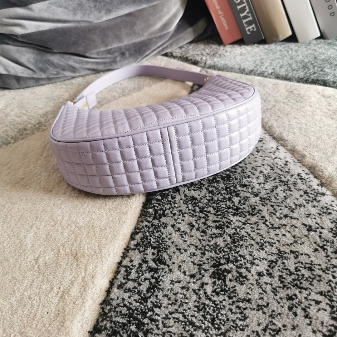 Сумка через плечо Celine Ava - из овечьей кожи в клетку - сиренево-фиолетовая