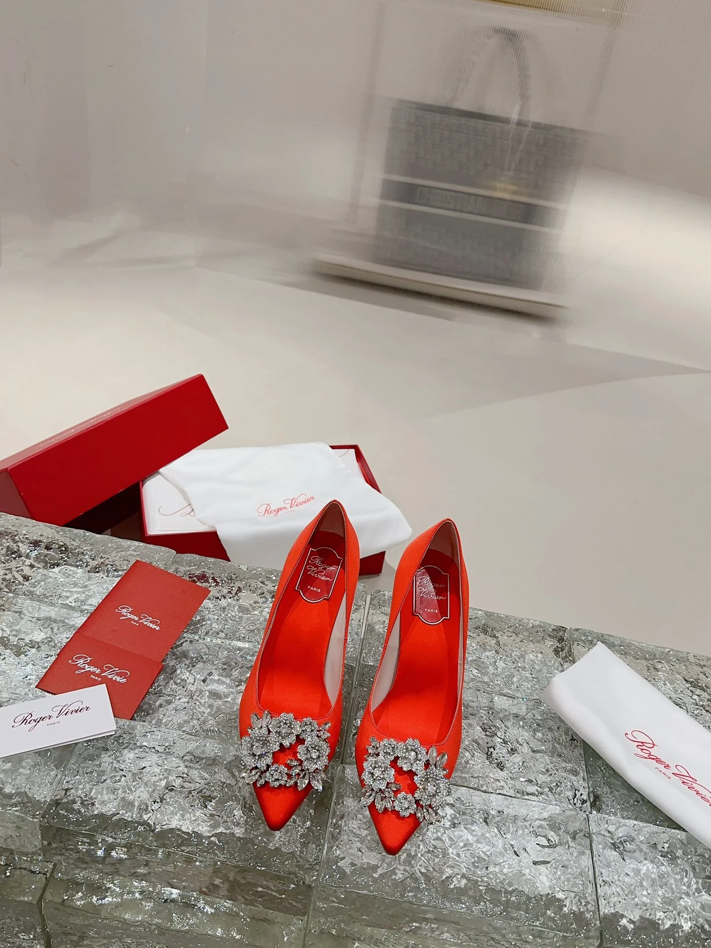 Туфли с квадратным носком и пряжкой - 2024 - Высокие каблуки - Красные