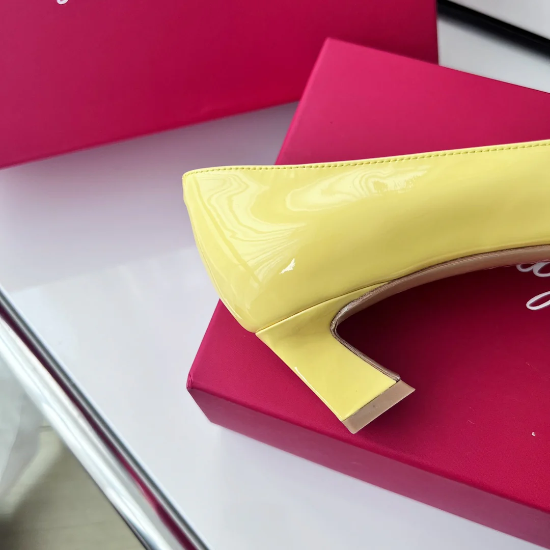 Туфли RV - классические туфли на высоком каблуке - 4-5 см - желтые