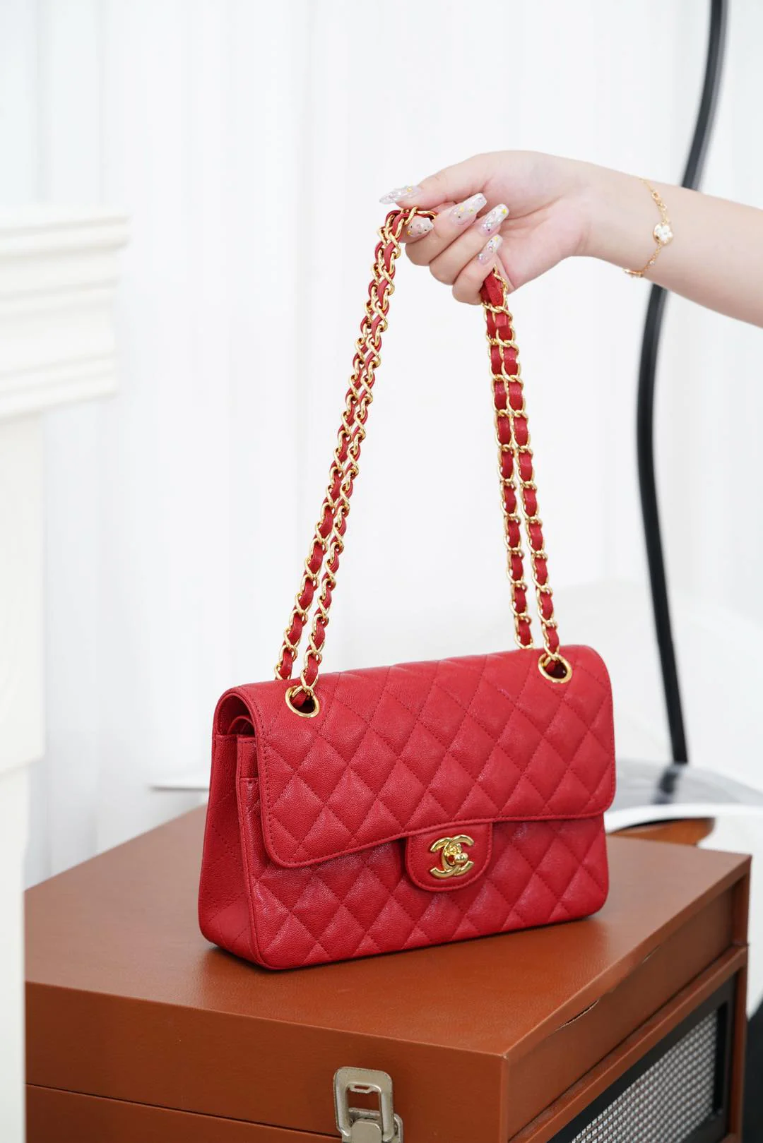 Chanel Classic Flap Leather - Red - Small