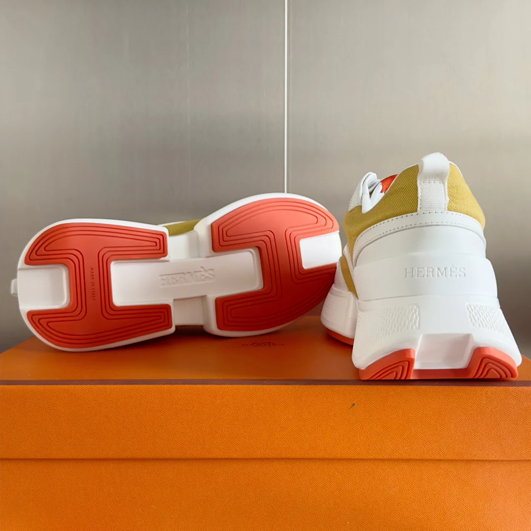 Новые повседневные кроссовки Hermes Giga Series 2023, унисекс, желтые.