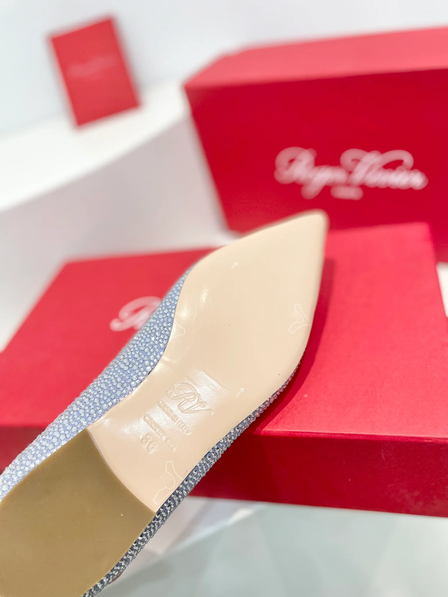 Обувь RV Shoes - Серия Crystal Shoes - Балетки со стразами - Бирюзовый