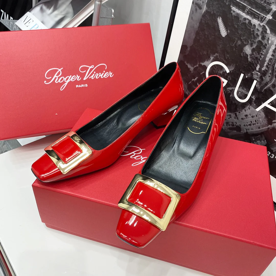 RV-4-5 см Квадратный каблук - Красный